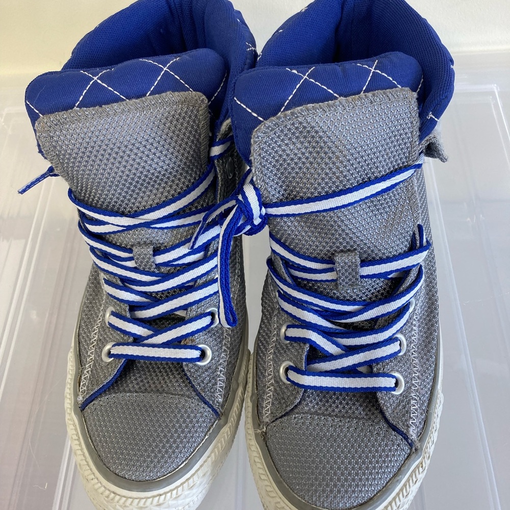 Unisex Converse Allstar blue & grey CT PC Peel back mid trainers - Picture 1 of 3